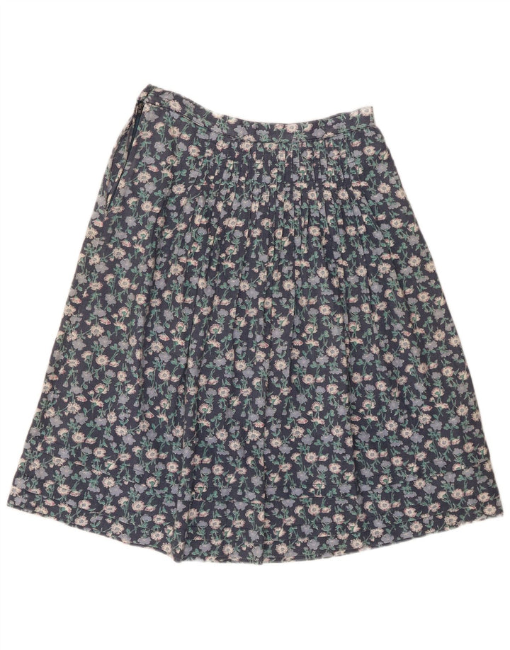 Vintage A-line nederdel til kvinder W28 Medium Blue Floral
