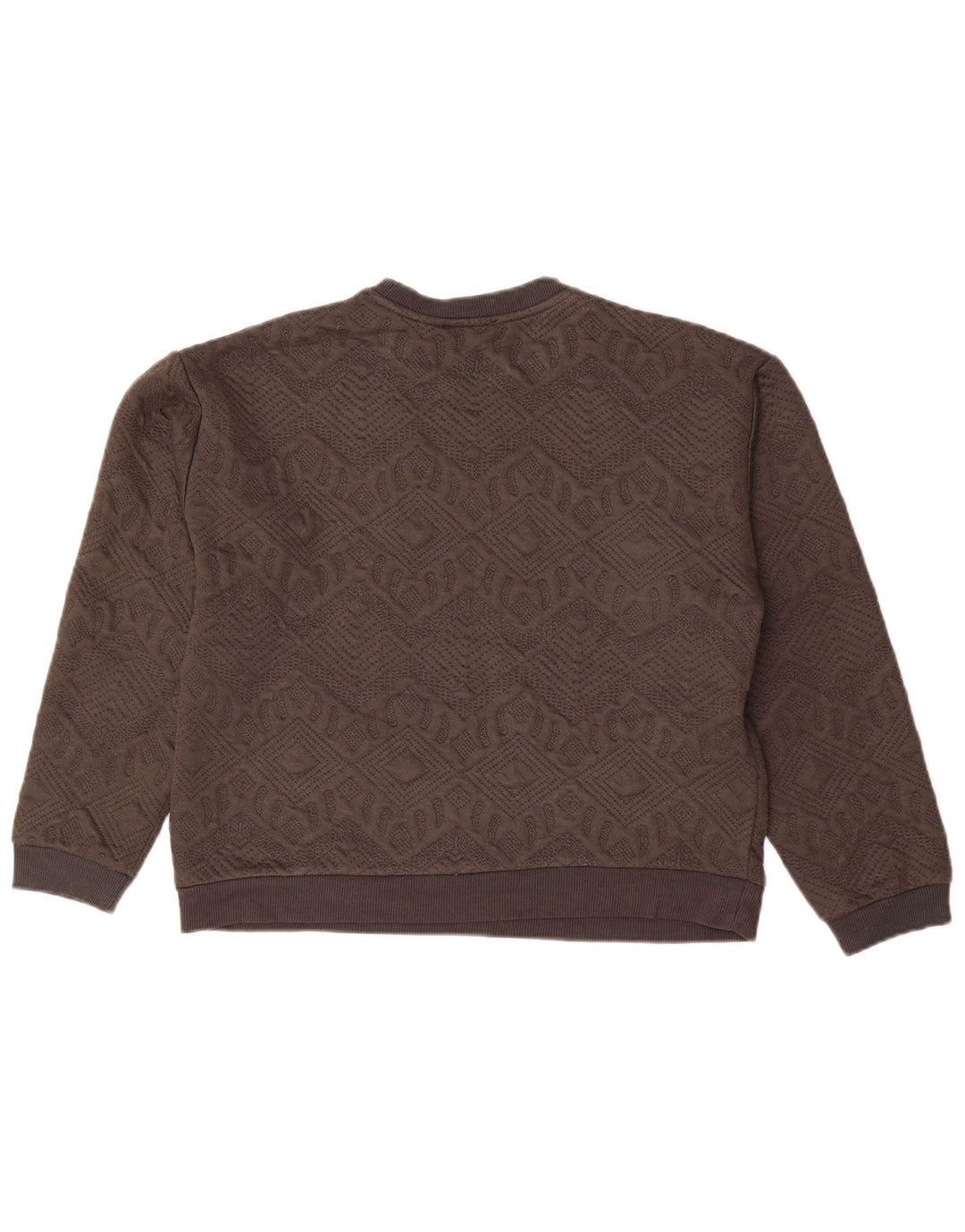 ZARA Womens Oversized Sweatshirt Jumper UK 10 Small Brown Geometric