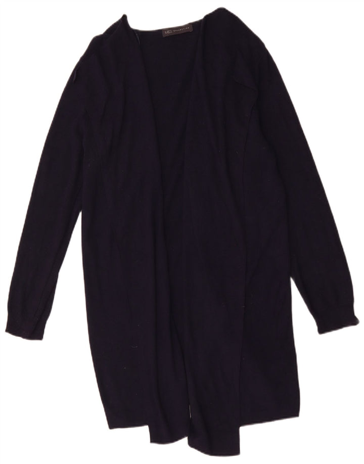 Marks & Spencer Dame Longline Cardigan Sweater UK 14 Medium Navy Blue