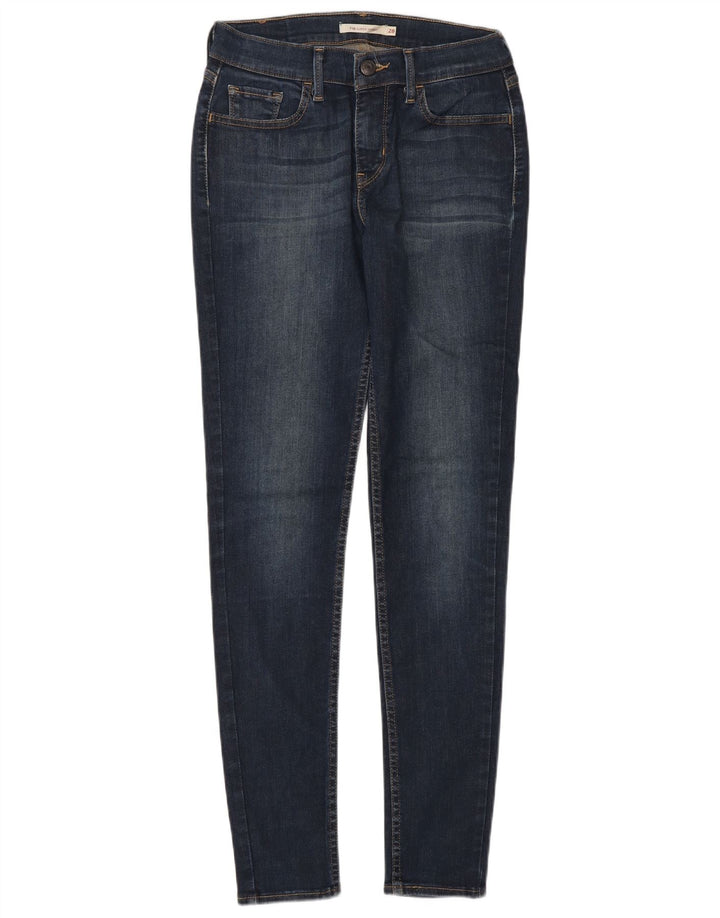 LEVI'S Dame 710 Super Skinny Jeans W28 L30 Marineblå Bomuld