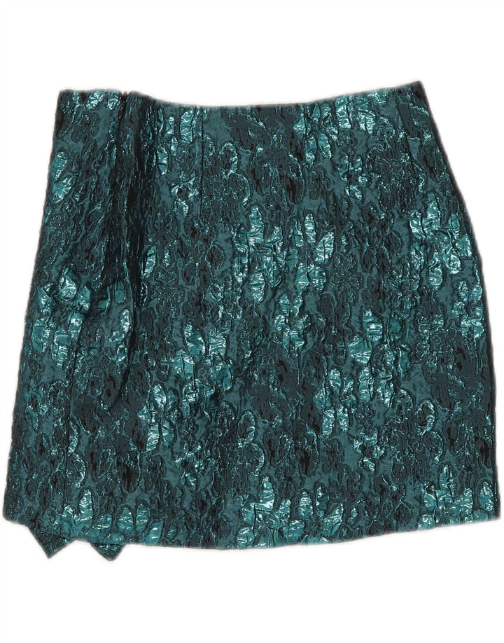 Zara Dame Mini-nederdel XS W24 Blue Floral Polyester