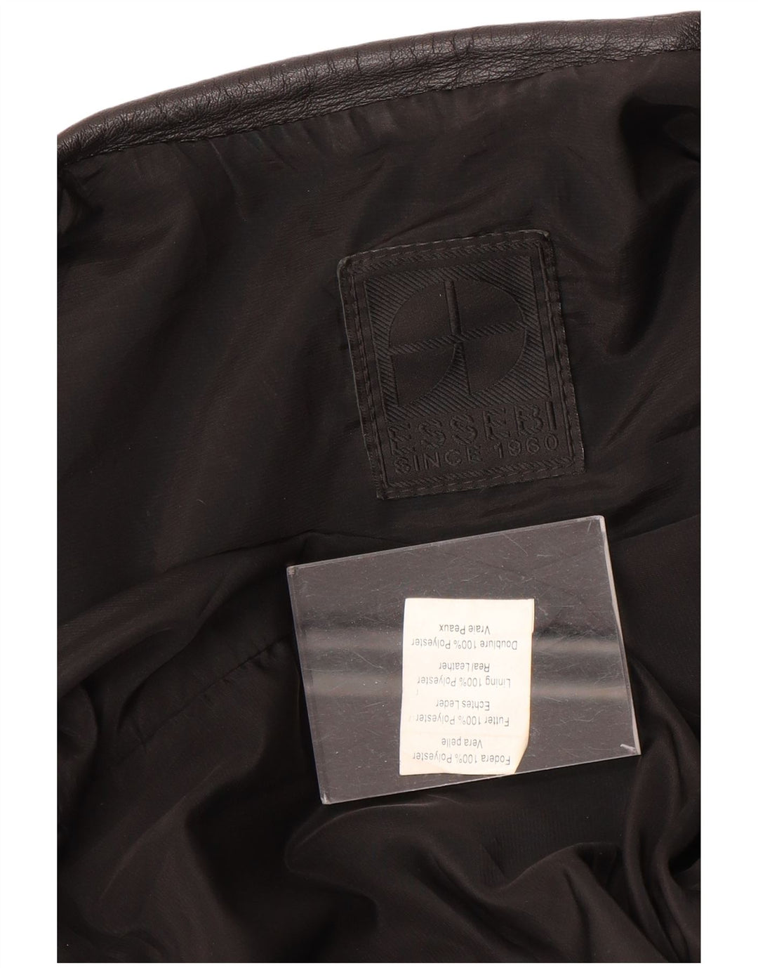 Essebi Herre Bomber Læderjakke UK 40 Stor Sort Læder