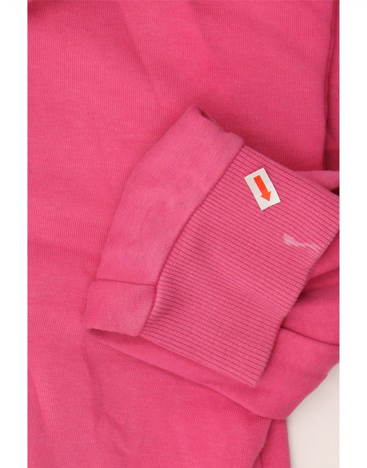 PUMA Womens Graphic Hoodie Jumper UK 14 Medium Pink