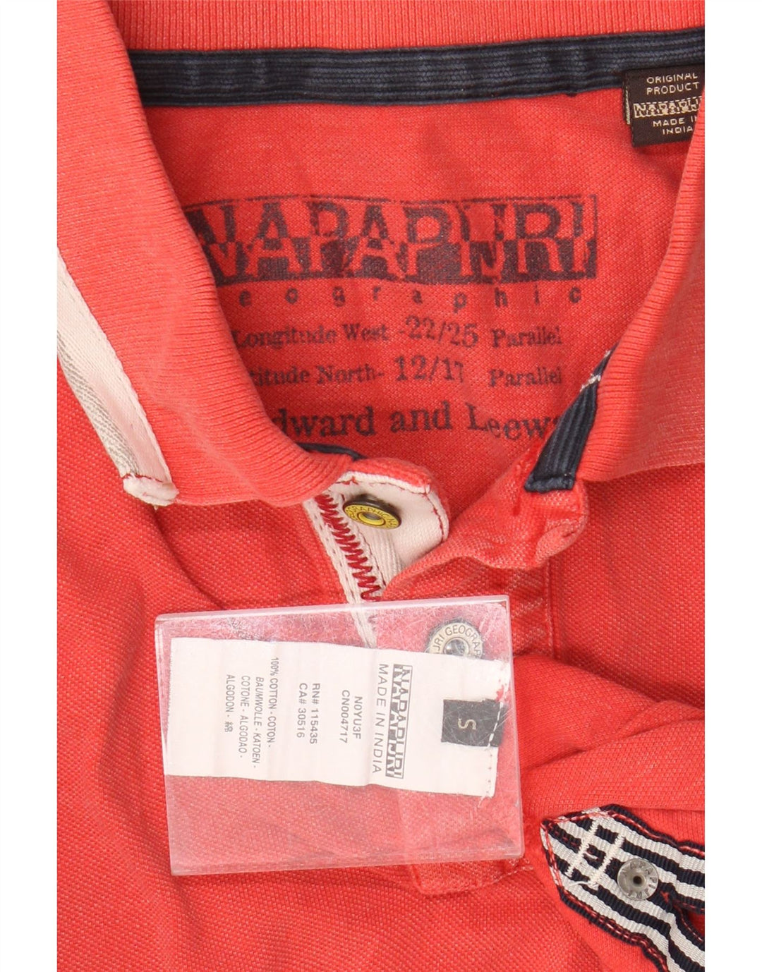 NAPAPIJRI Herre Geografisk grafisk poloshirt Lille rød bomuld