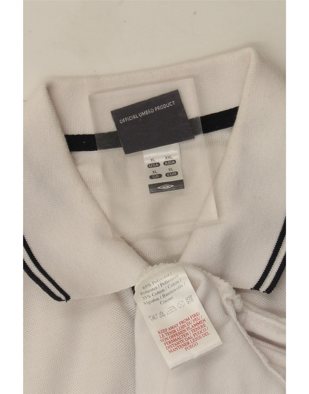 Umbro Herre Polo Shirt XL Hvid Polyester