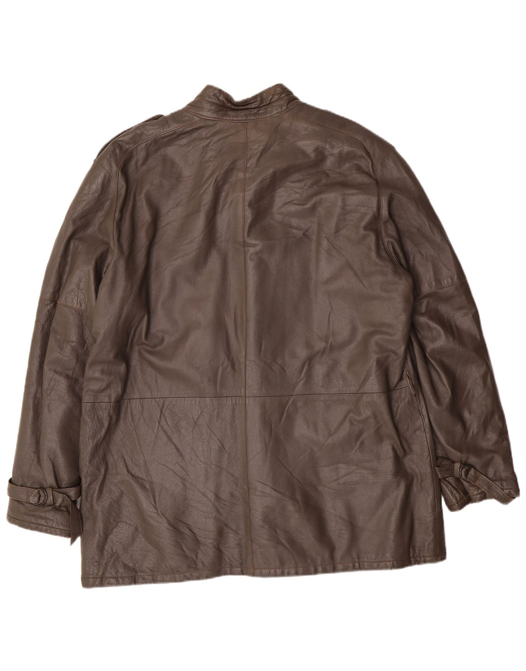 Vintage Herre Military Læderjakke IT 56 3XL Grå Læder