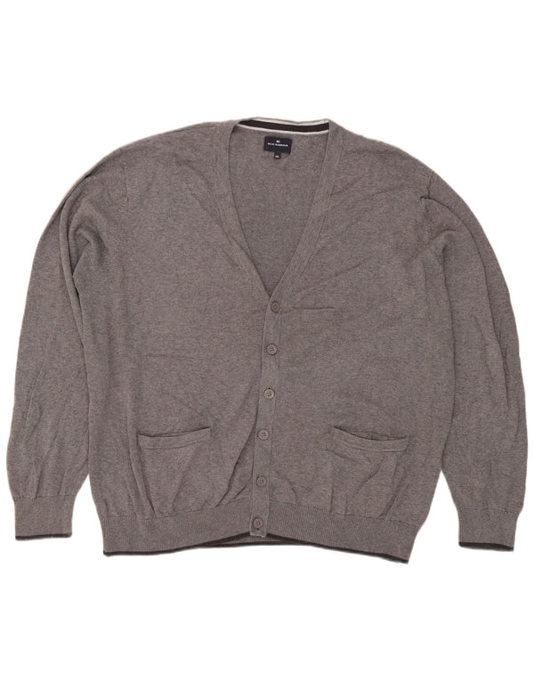 Marks & Spencer Herre Blue Harbor Cardigan Sweater 2XL Grå Flecked Bomuld