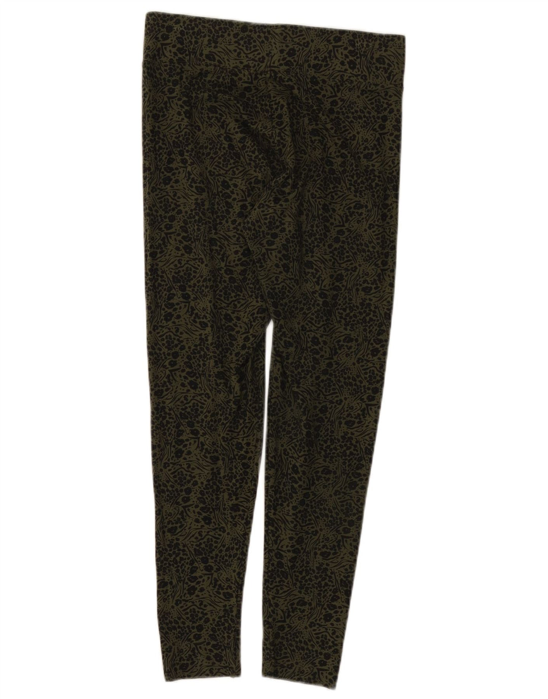 Marks & Spencer Womens Leggings UK 10 Small Khaki Floral Viscose