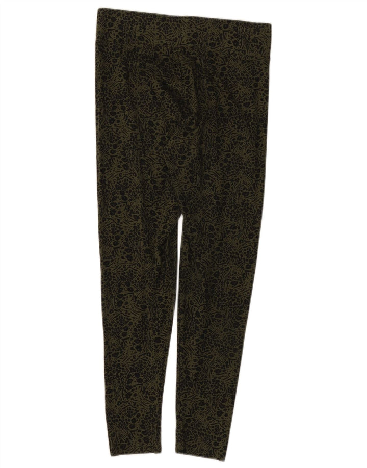 Marks & Spencer Womens Leggings UK 10 Small Khaki Floral Viscose