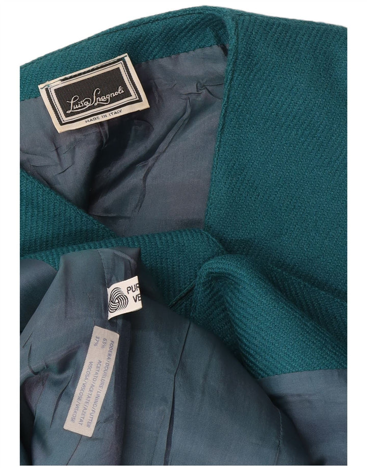 Luisa Spagnoli Dame 1 Knap Blazer Jakke UK 20 2XL Blå Uld