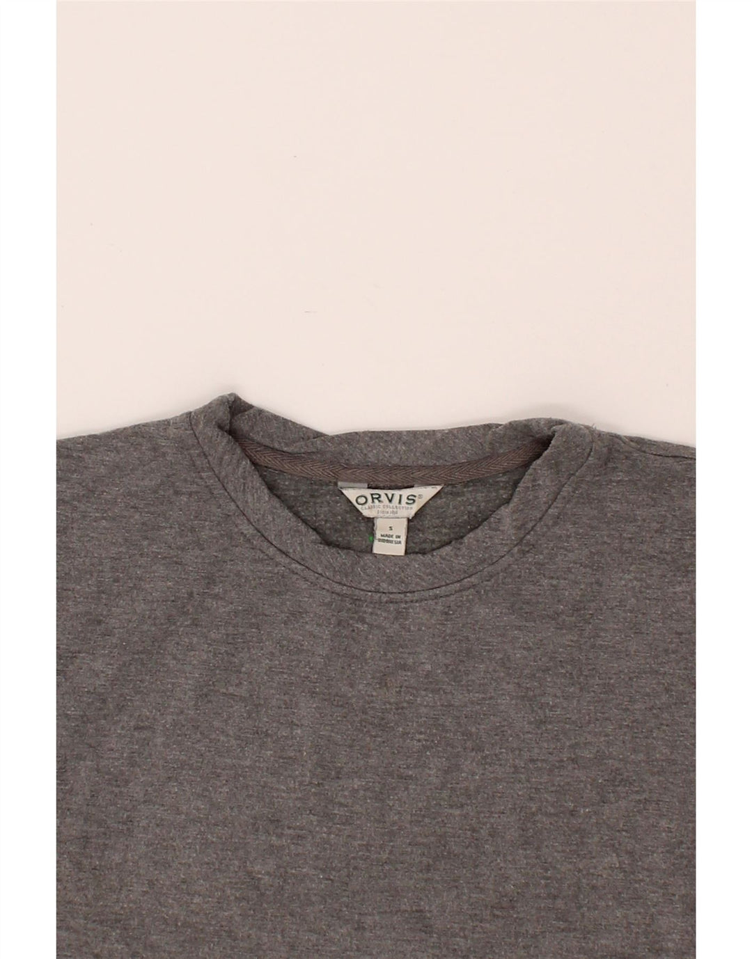 ORVIS Womens Oversized Sweatshirt Jumper UK 10 Small Grey Modal Vintage Orvis and Second-Hand Orvis from Messina Hembry 