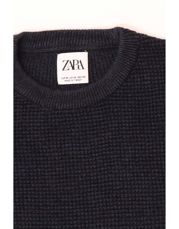 Zara Herre trøjetrøje med rund hals mellem marineblå