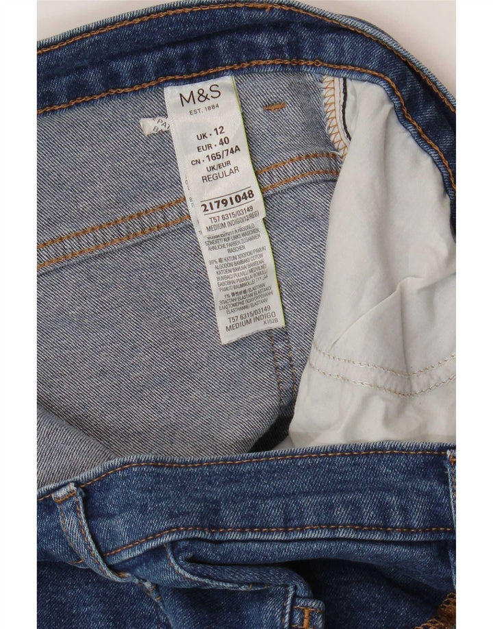 Marks & Spencer Dame Straight Jeans UK 12 Medium W30 L30 Blå Bomuld