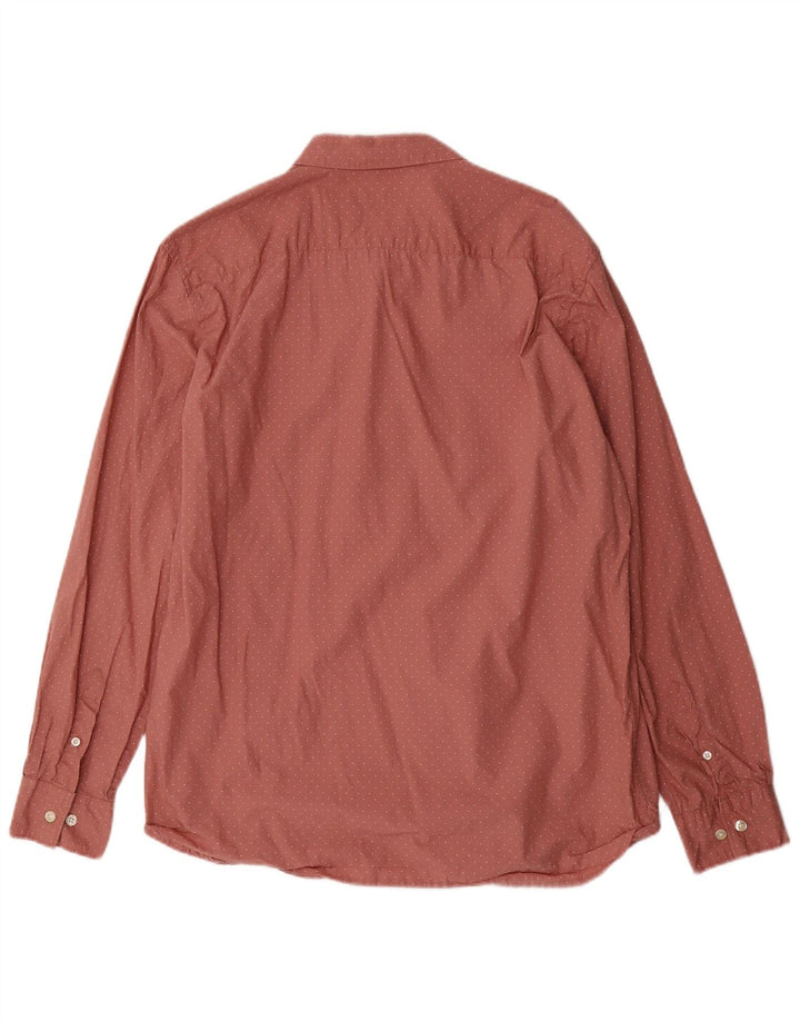 FRANSK FORBINDELSE Herreskjorte XL Bourgogne plettet bomuld