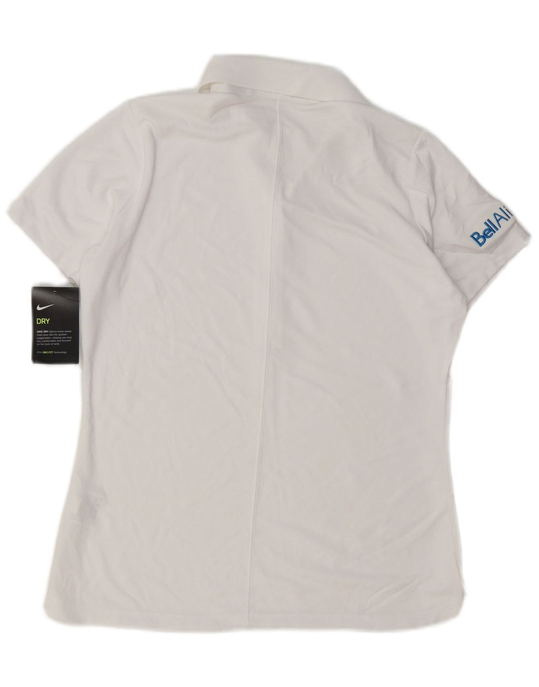 Nike Dame Dri Fit Polo Shirt UK 12 Medium White Polyester