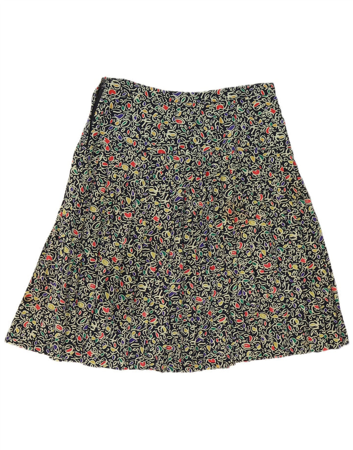 Vintage kvinders abstrakt mønster plisseret nederdel W34 Large Multicolor