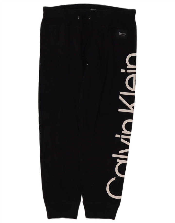 CALVIN KLEIN Graphic Tracksuit Bukser til kvinder Joggers UK 14 Medium Black