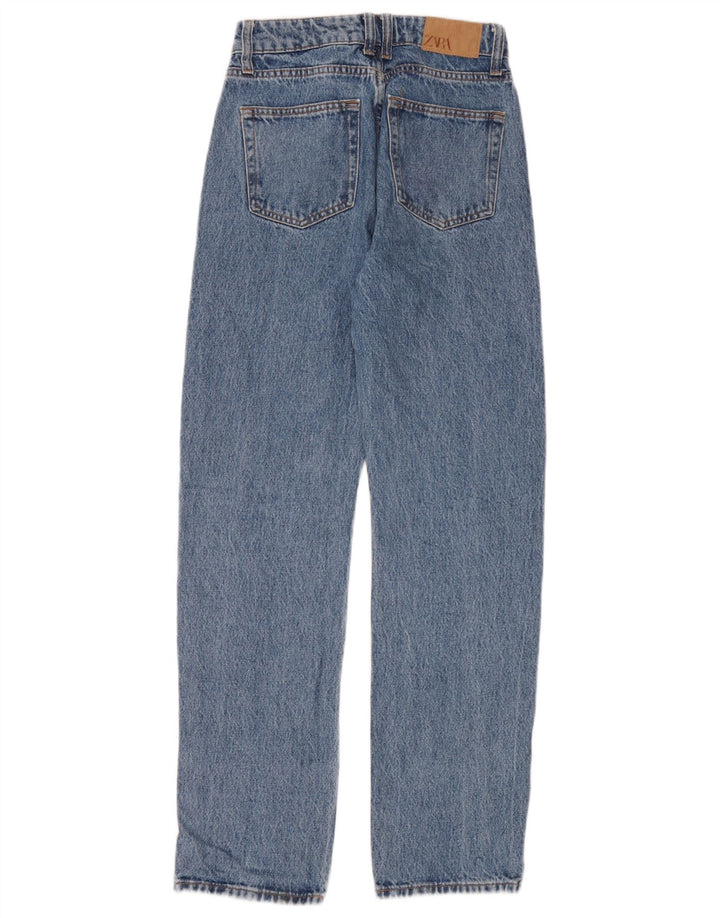 Zara Dame Straight Jeans EU 34 2XS W24 L30 Blå