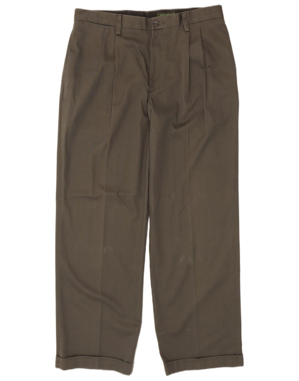 Eddie Bauer Herre Relaxed Fit Pegged Chino-bukser W34 L32 Khaki Bomuld