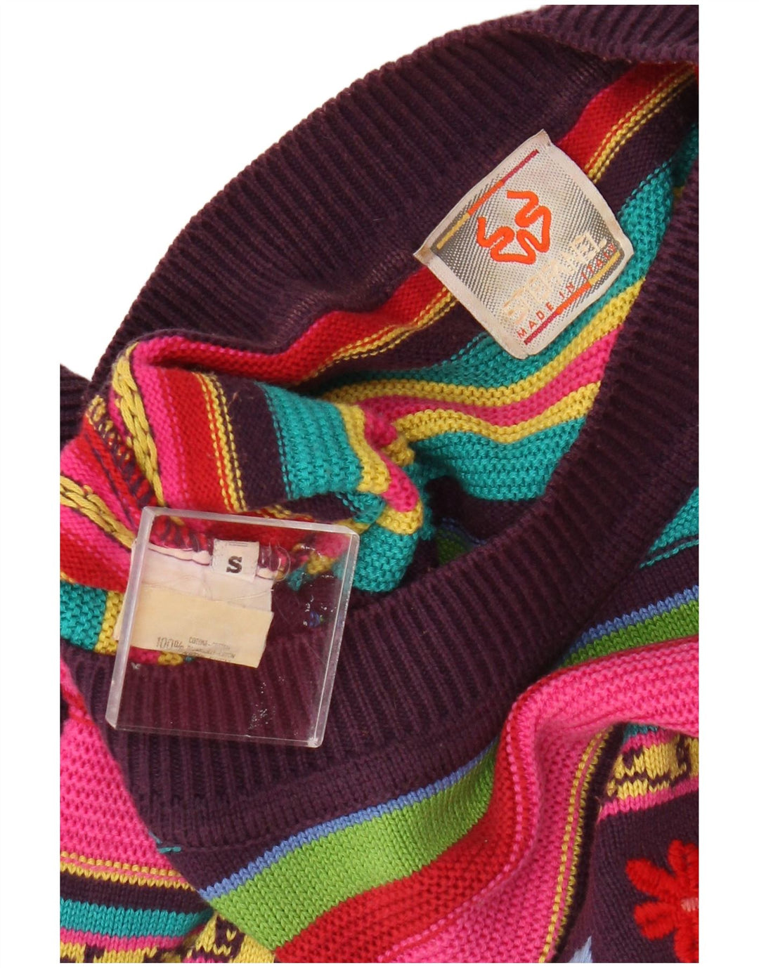 Stefanel Dame Boat Neck Jumper Sweater UK 10 Small Multicolored Striped