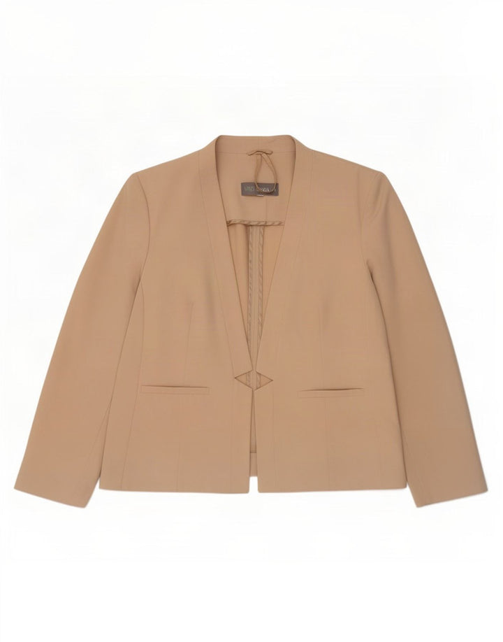 Marks & Spencer Dame Open Blazer Jacket UK 20 2XL Beige Polyester