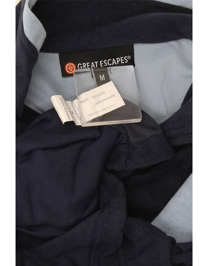 Great Escapes Herre velour træningsdragt Top jakke Medium Navy Blue Colourblock
