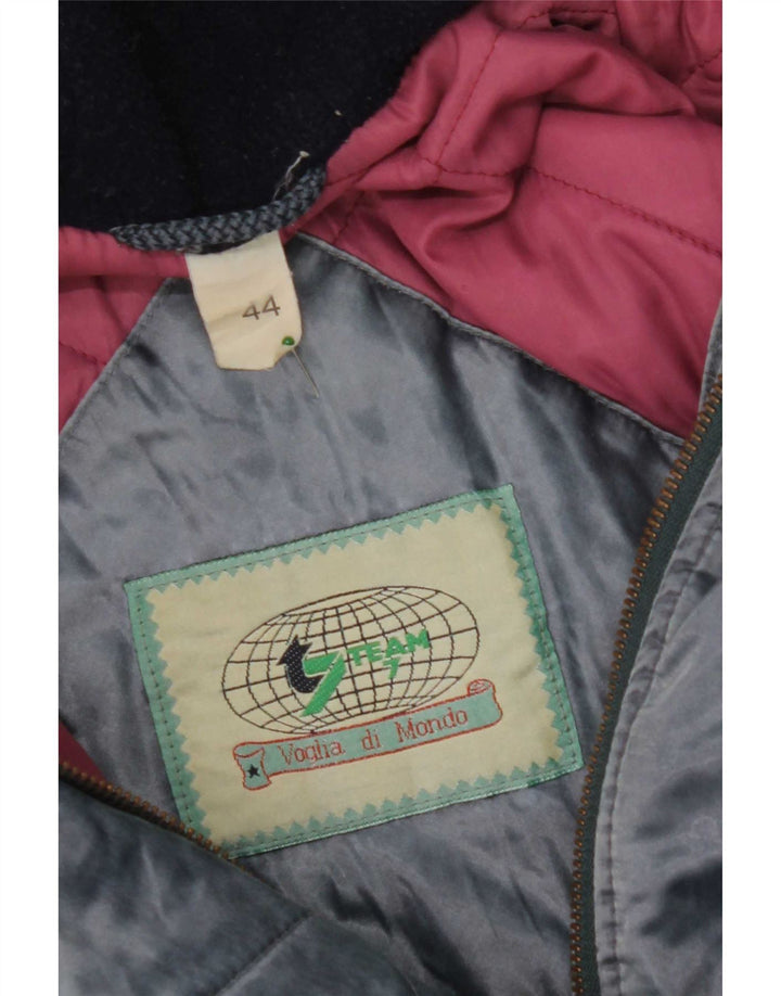 Vintage Dame Hætte Oversized Windbreaker Jacket IT 44 Medium Blue