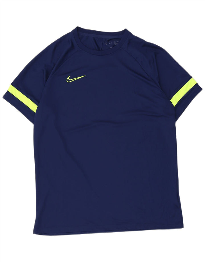 Nike Dri Fit T-shirt top til mænd XL Marineblå Colourblock Polyester