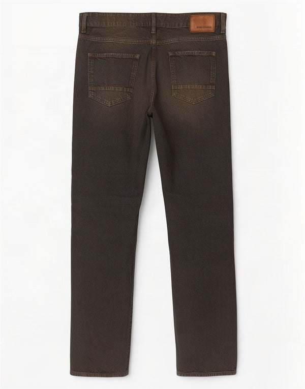 Hugo Boss Straight Jeans til mænd W34 L34 Sort bomuld