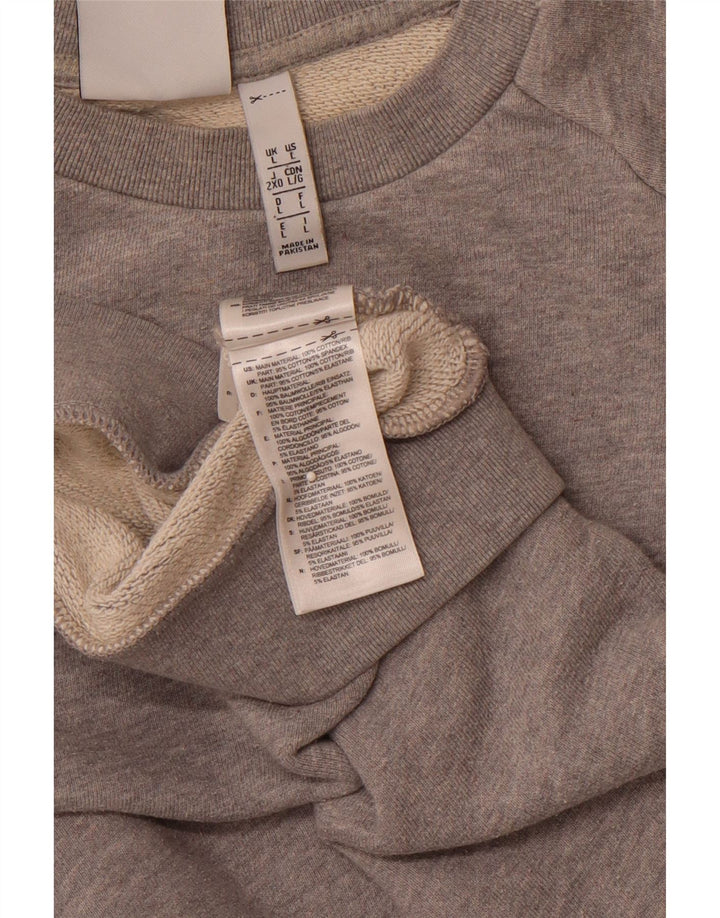 ADIDAS grafisk sweatshirt til mænd, stor grå bomuld