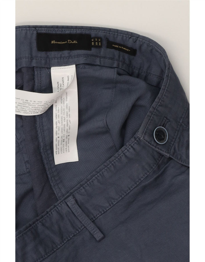 MASSIMO DUTTI Herre Chino Shorts EU 42 Large W32 Navy Blue Bomuld