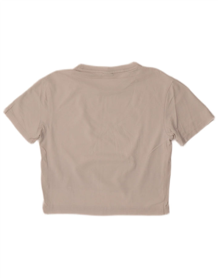 Puma Womens Crop T-Shirt Top UK 12 Medium White Bomuld