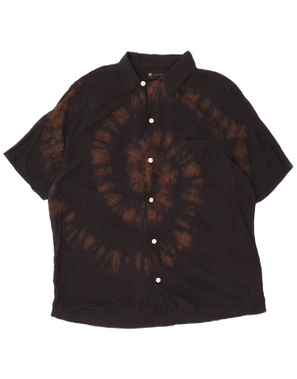 ALL SAINTS Herre Relaxed Fit kortærmet skjorte Medium Black Tie Dye