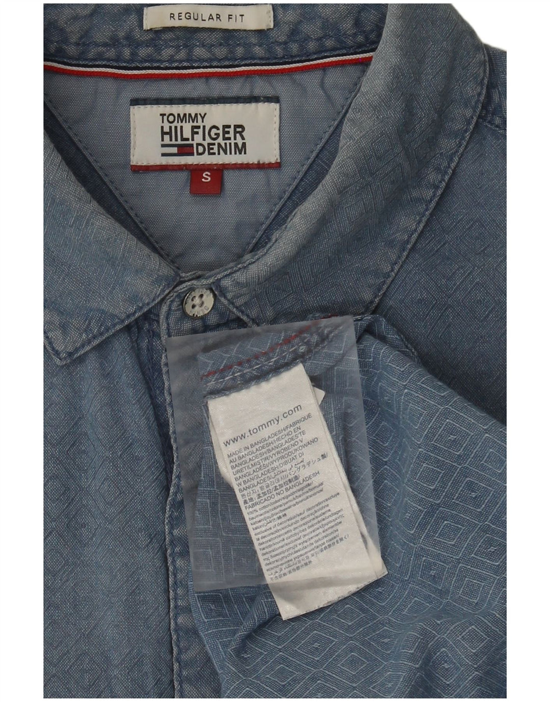 Tommy Hilfiger Herre Regular Fit skjorte Lille blå geometrisk bomuld