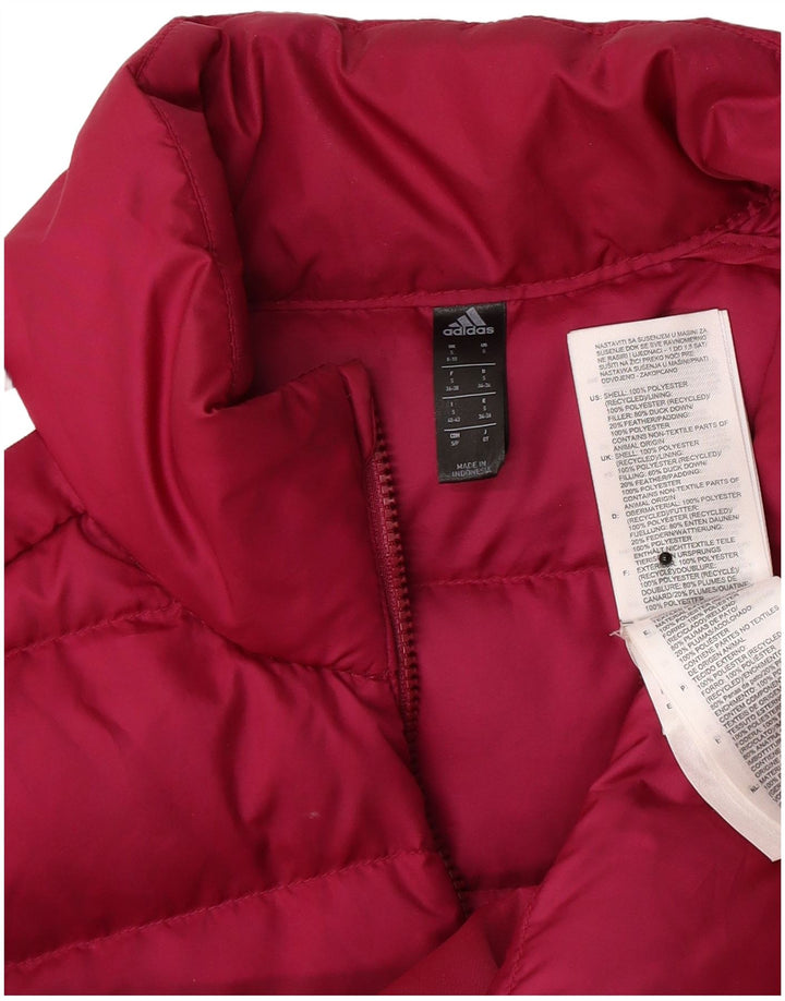 Adidas polstret jakke til kvinder UK 8/10 Small Pink Polyester