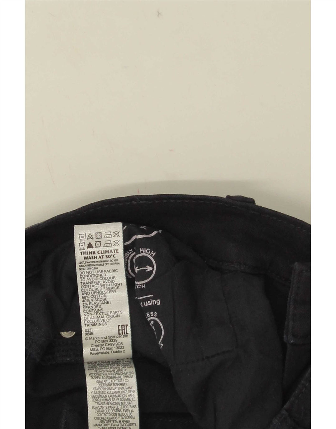 Marks & Spencer Dame Slim Jeans W36 L29 Marineblå Bomuld
