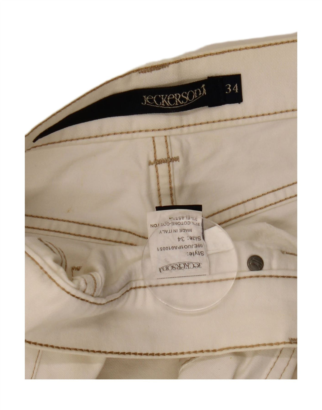 Jeckerson Straight Jeans til mænd W34 L34 Hvid bomuld