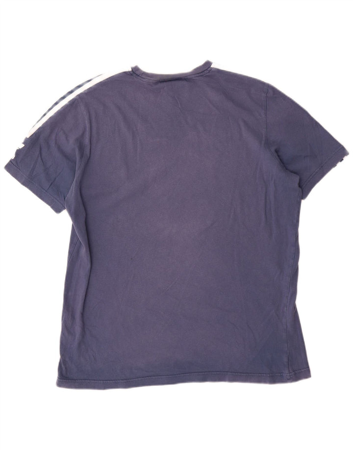Adidas Grafisk T-shirt top mellemblå bomuld til mænd