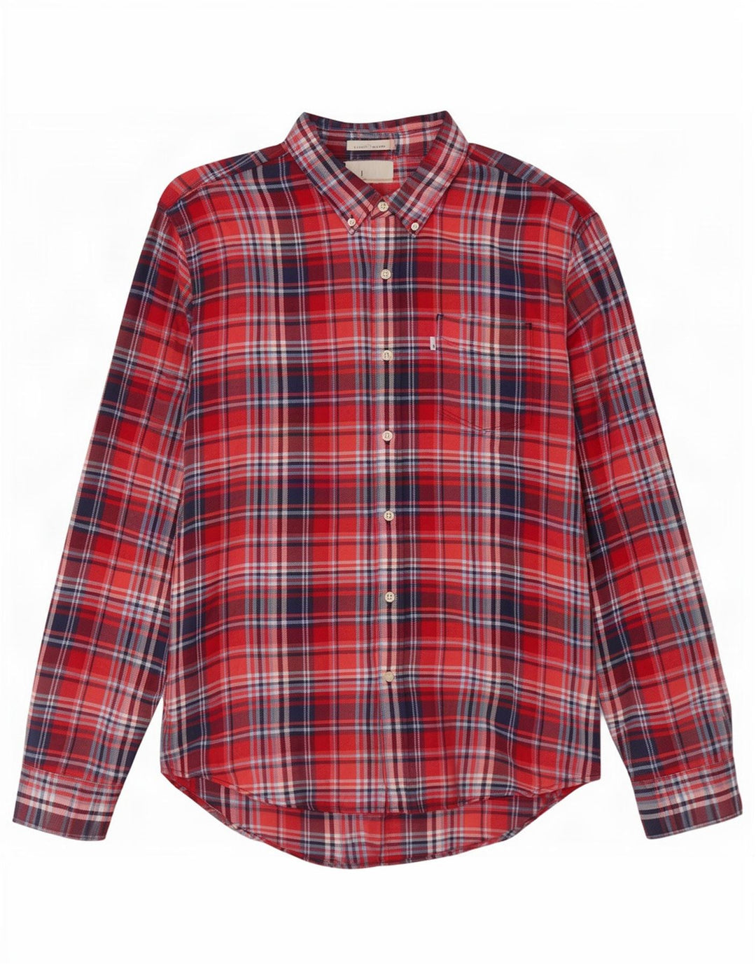 Levi's Herre Slim Fit Flanellskjorte XL Rød Plaid Bomuld