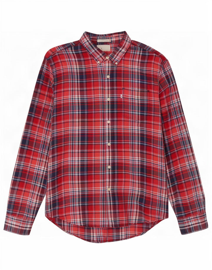 Levi's Herre Slim Fit Flanellskjorte XL Rød Plaid Bomuld