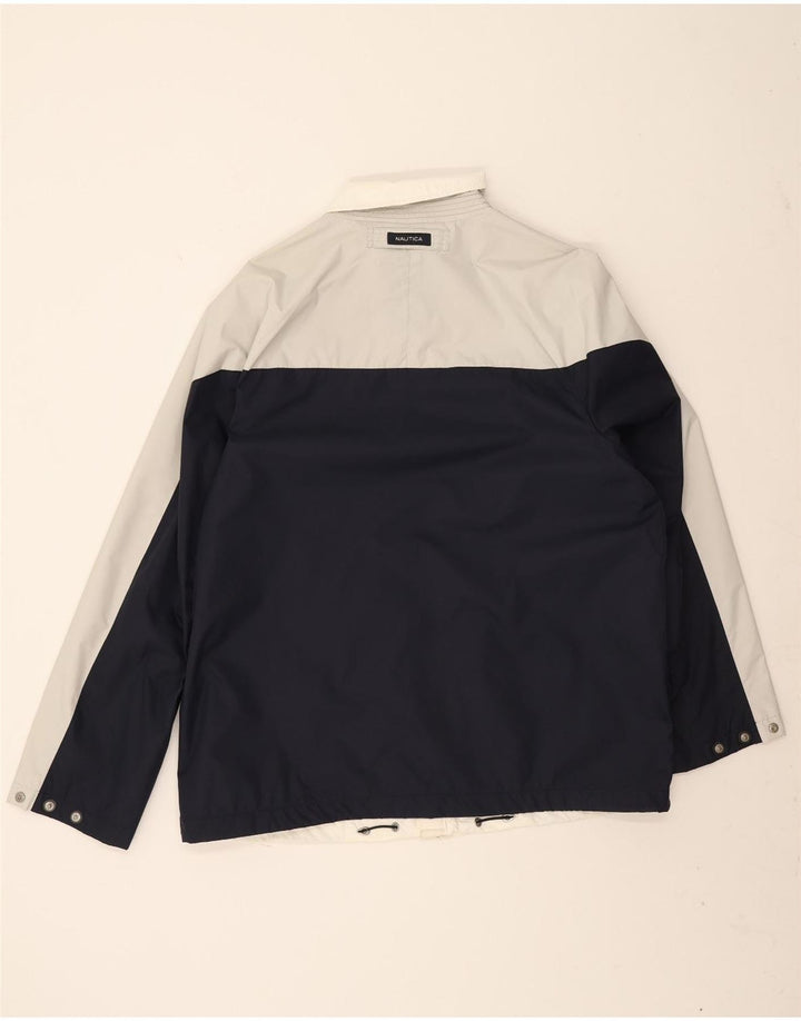 Nautica Regnjakke til mænd UK 40 Stor Hvid Colourblock Nylon