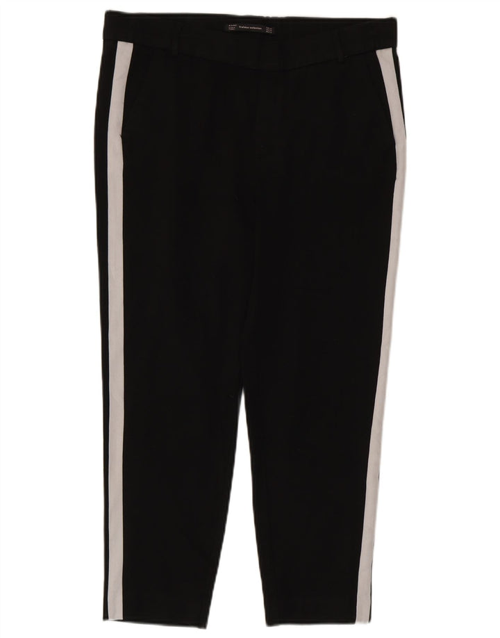 Zara Slim Chino Bukser XS W24 L22 Sort Colourblock Polyester