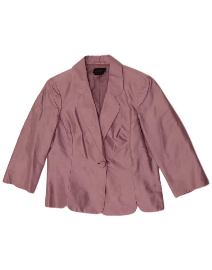 Luisa Spagnoli Dame 3/4 ærmer 1 knap blazerjakke IT 48 XL Lilla