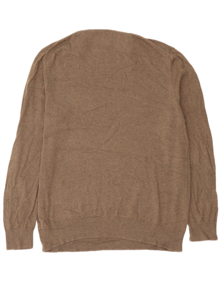 Fedt ansigt til mænd med rund hals sweater XL beige bomuld