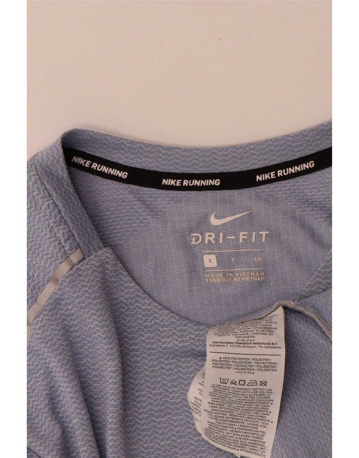 Nike Herre Dri Fit Top Langærmet Lille Blå Nålestribet Polyester