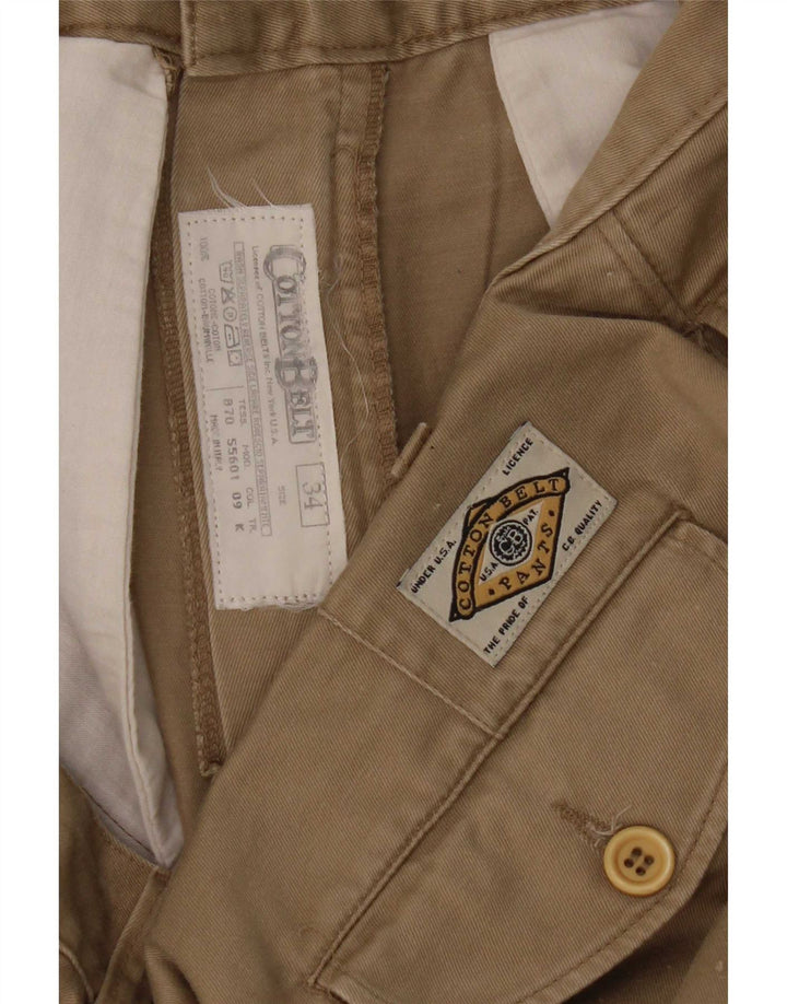 Bomuldsbælte Herre Pegged Chino Bukser W34 L34 Khaki