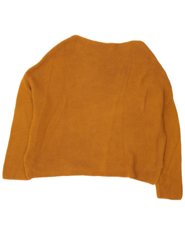 Zara Dame Oversized Boat Neck Jumper Sweater UK 14 Medium Yellow