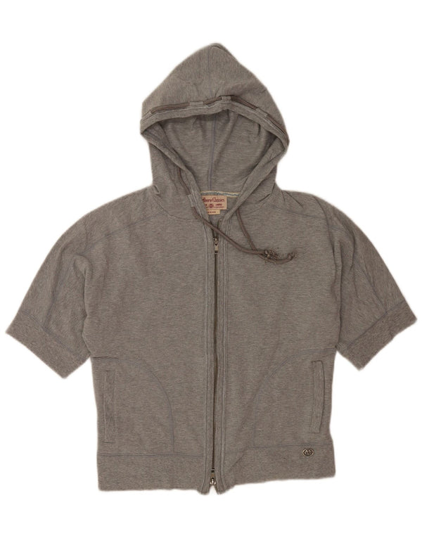 Marlboro Classics Dame Crop Hættetrøje Sweater med lynlås UK 12 Medium Grey