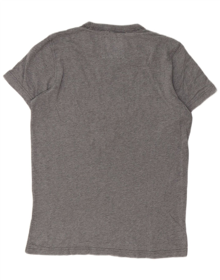 Hollister Herre grafisk T-shirt Top mellemgrå bomuld