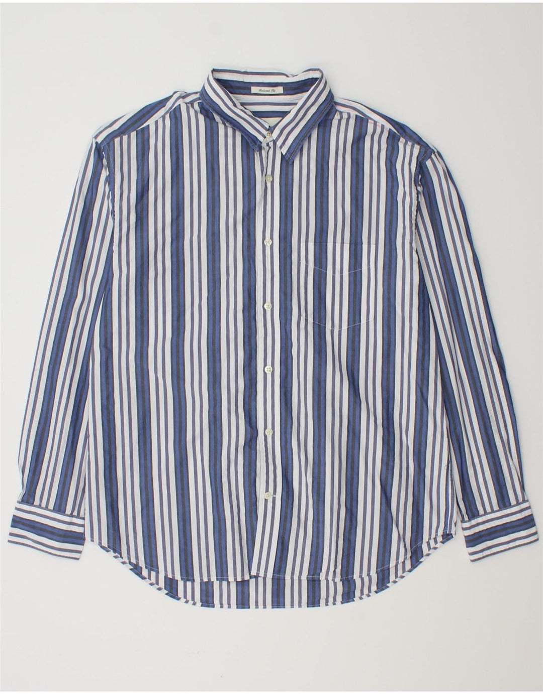 Gant Herre Relaxed Fit Skjorte Størrelse 39/40 Mellem blå stribet bomuld